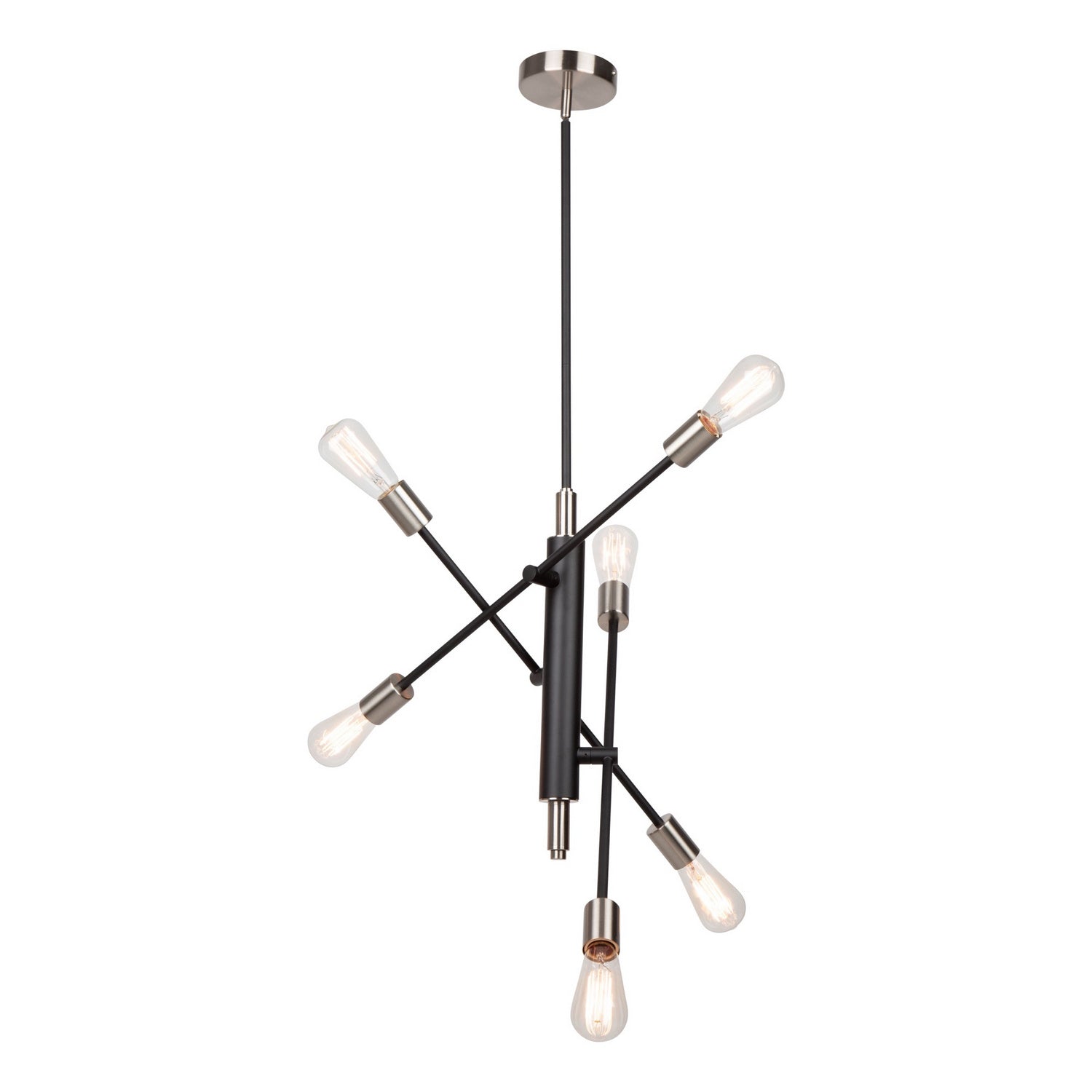 Artcraft - AC11252NB - Six Light Pendant - Truro - Black & Brushed Nickel