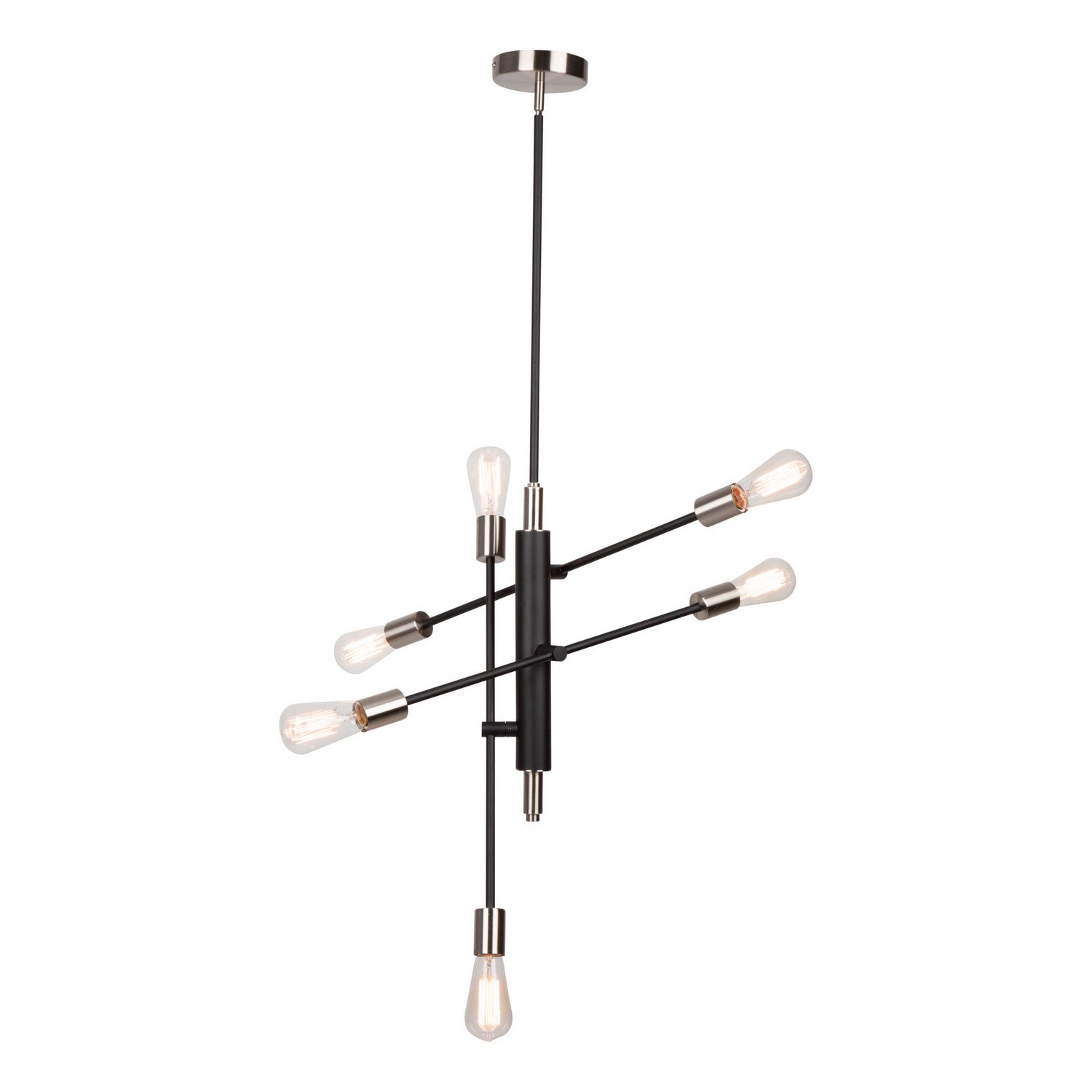 Artcraft - AC11252NB - Six Light Pendant - Truro - Black & Brushed Nickel