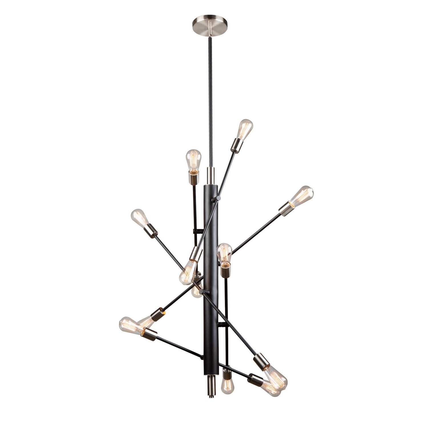 Artcraft - AC11255NB - 12 Light Pendant - Truro - Black & Brushed Nickel