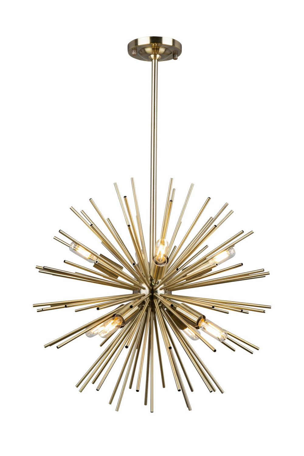 Artcraft - AC11443 - Eight Light Chandelier - Sunburst - Satin Brass