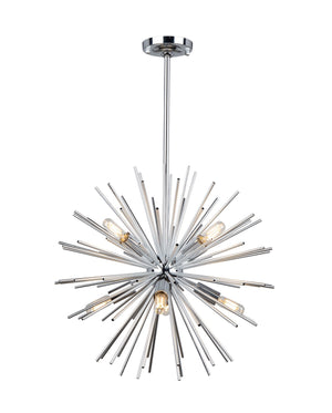 Artcraft - AC11443CH - Eight Light Chandelier - Sunburst - Chrome