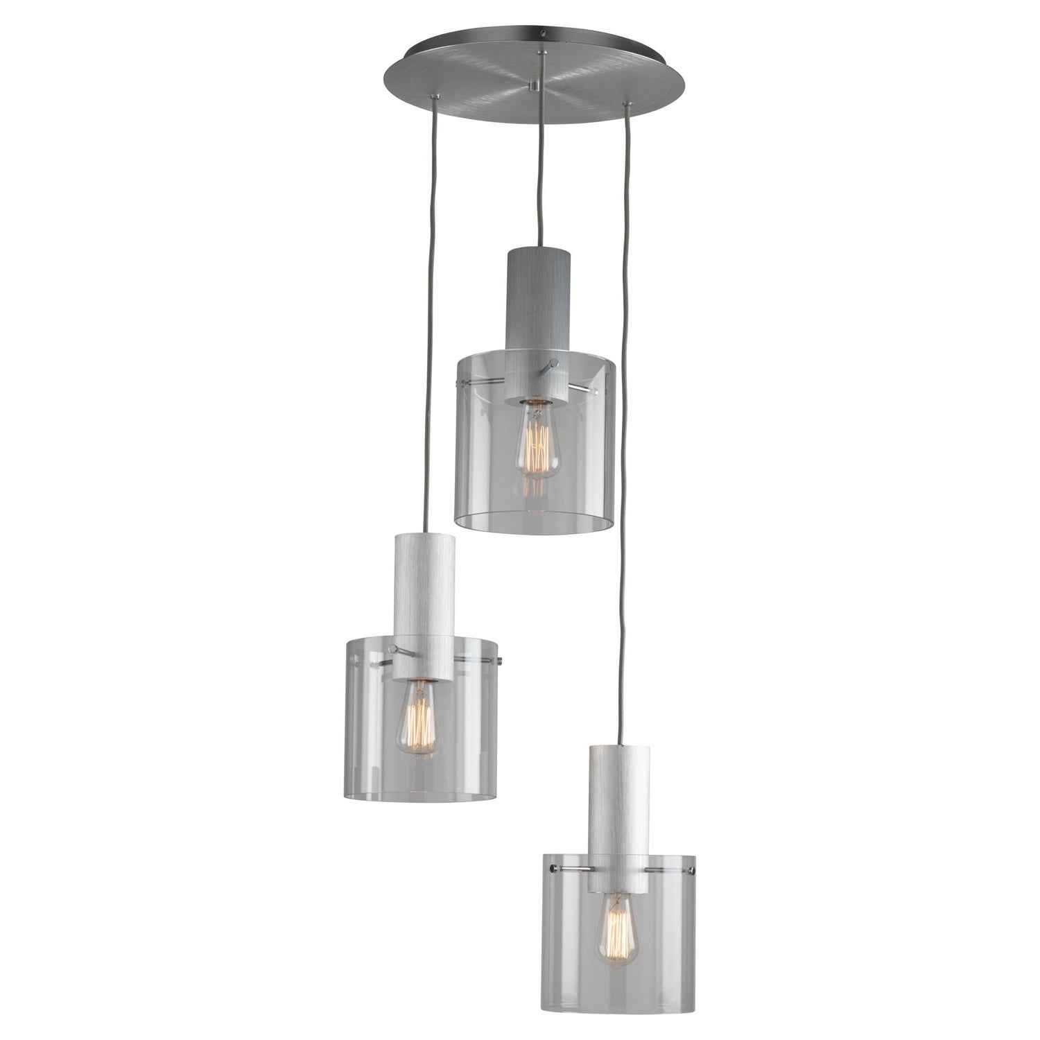 Artcraft - AC11523CL - Three Light Chandelier - Henley - Brushed Aluminum & Clear Glass