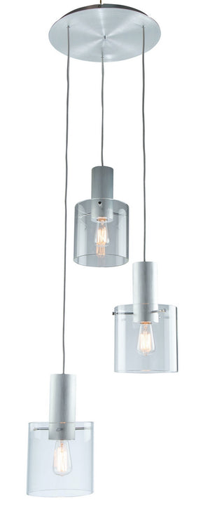 Artcraft - AC11523CL - Three Light Chandelier - Henley - Brushed Aluminum & Clear Glass