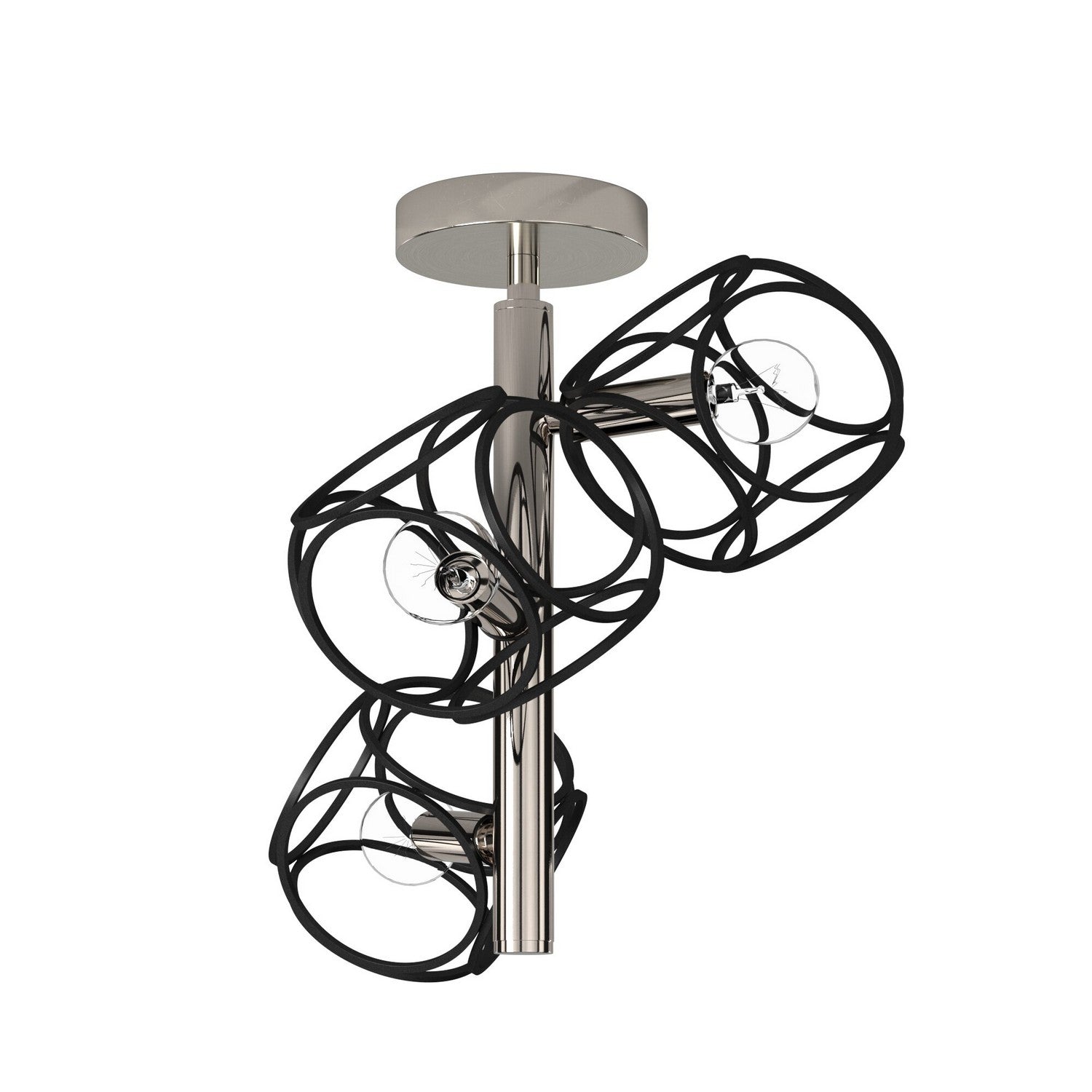 Artcraft - AC11563NB - Three Light Semi Flush Mount - Sorrento - Matte Black & Satin Nickel