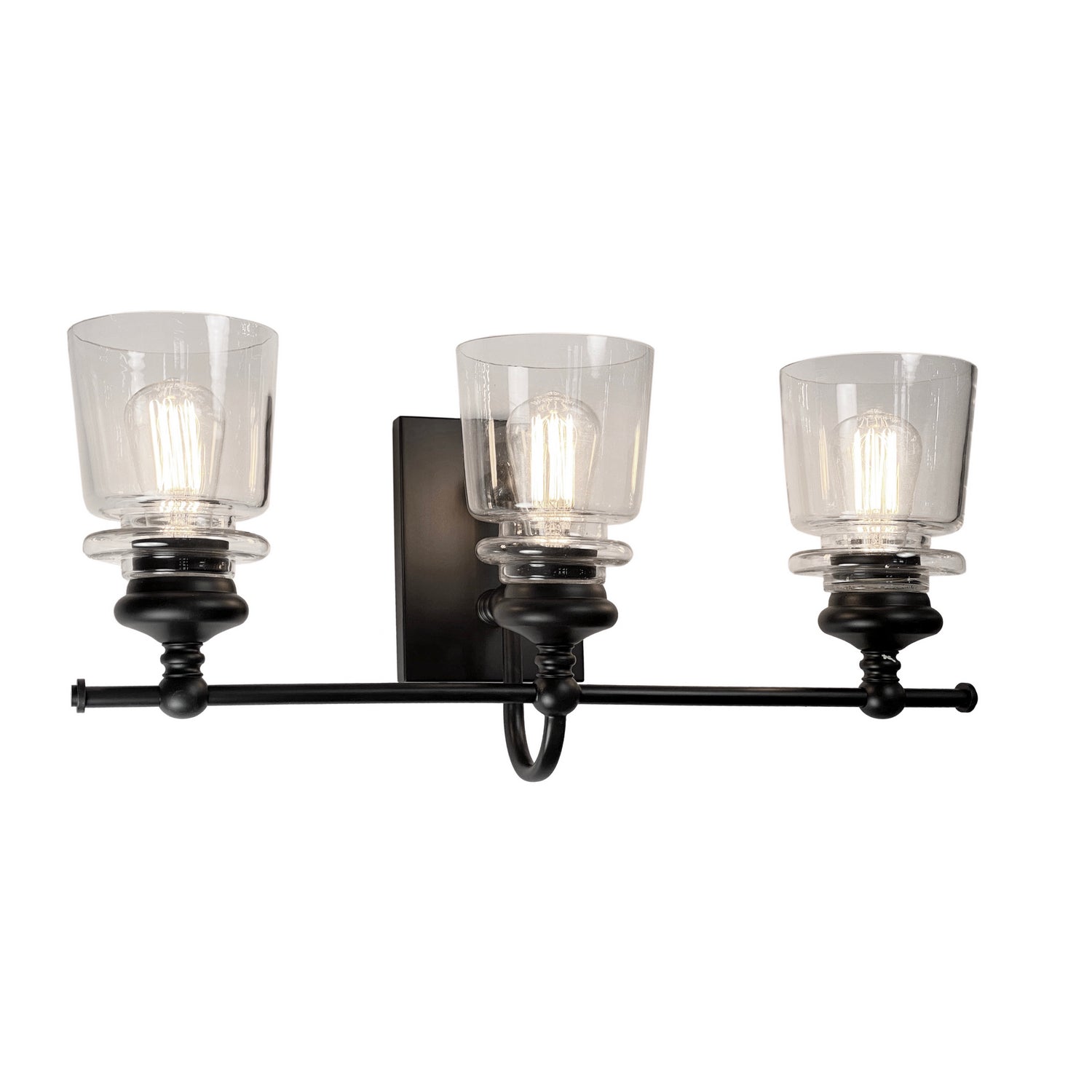 Artcraft - AC11593BK - Three Light Wall Sconce - Castara - Black & Brass