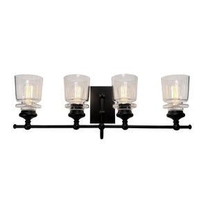 Artcraft - AC11594BK - Four Light Wall Mount - Castara - Black & Brass