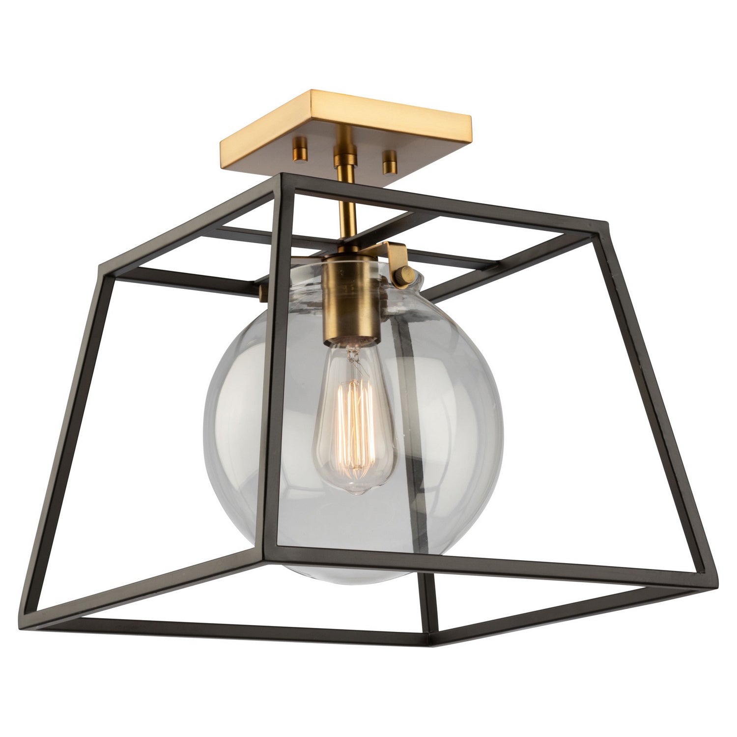 Artcraft - AC11600VB - One Light Semi-Flush Mount - Bridgetown - Black & Harvest Brass