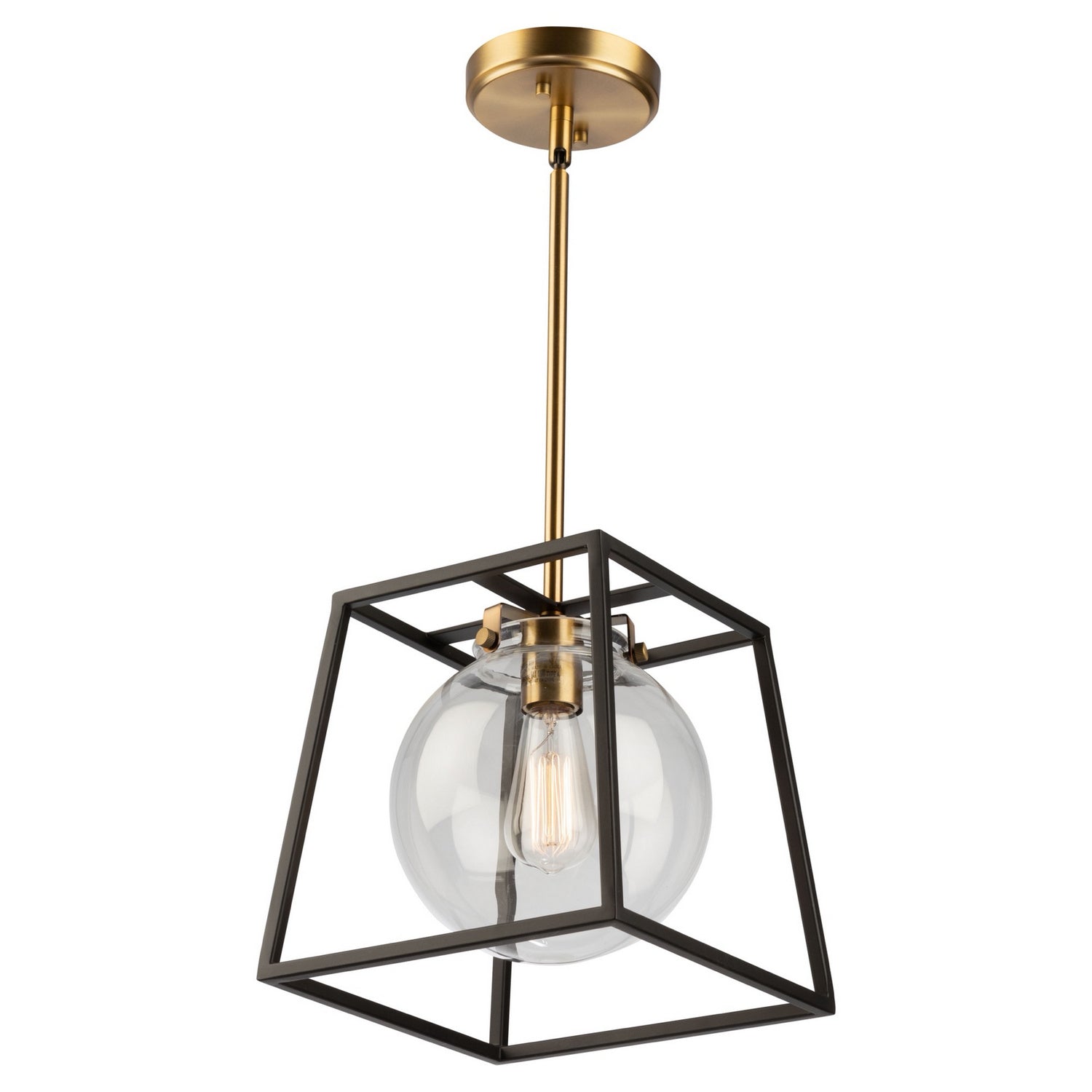 Artcraft - AC11601VB - One Light Pendant - Bridgetown - Black & Harvest Brass