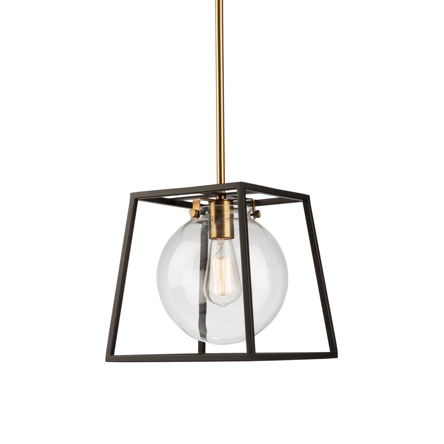 Artcraft - AC11601VB - One Light Pendant - Bridgetown - Black & Harvest Brass