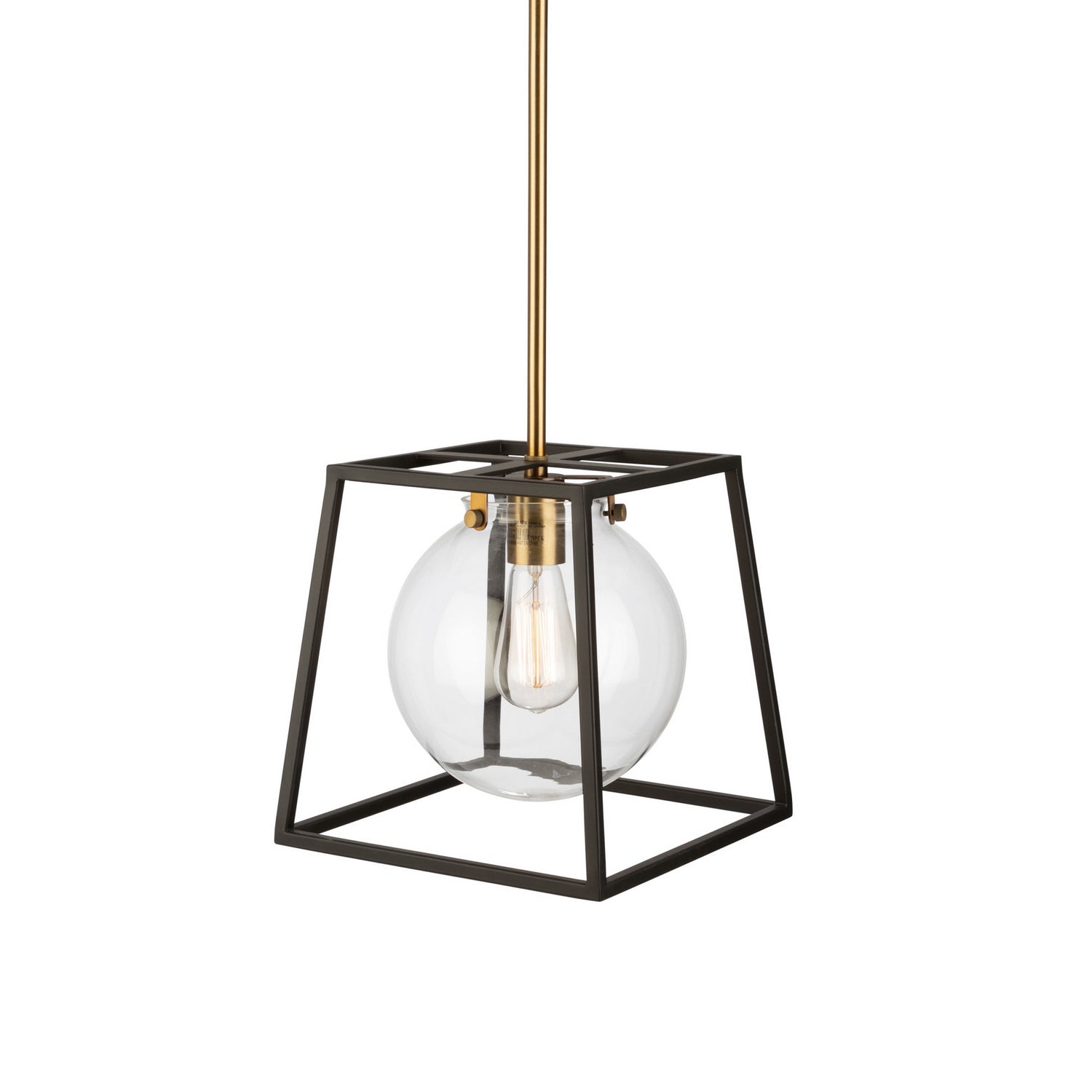 Artcraft - AC11601VB - One Light Pendant - Bridgetown - Black & Harvest Brass