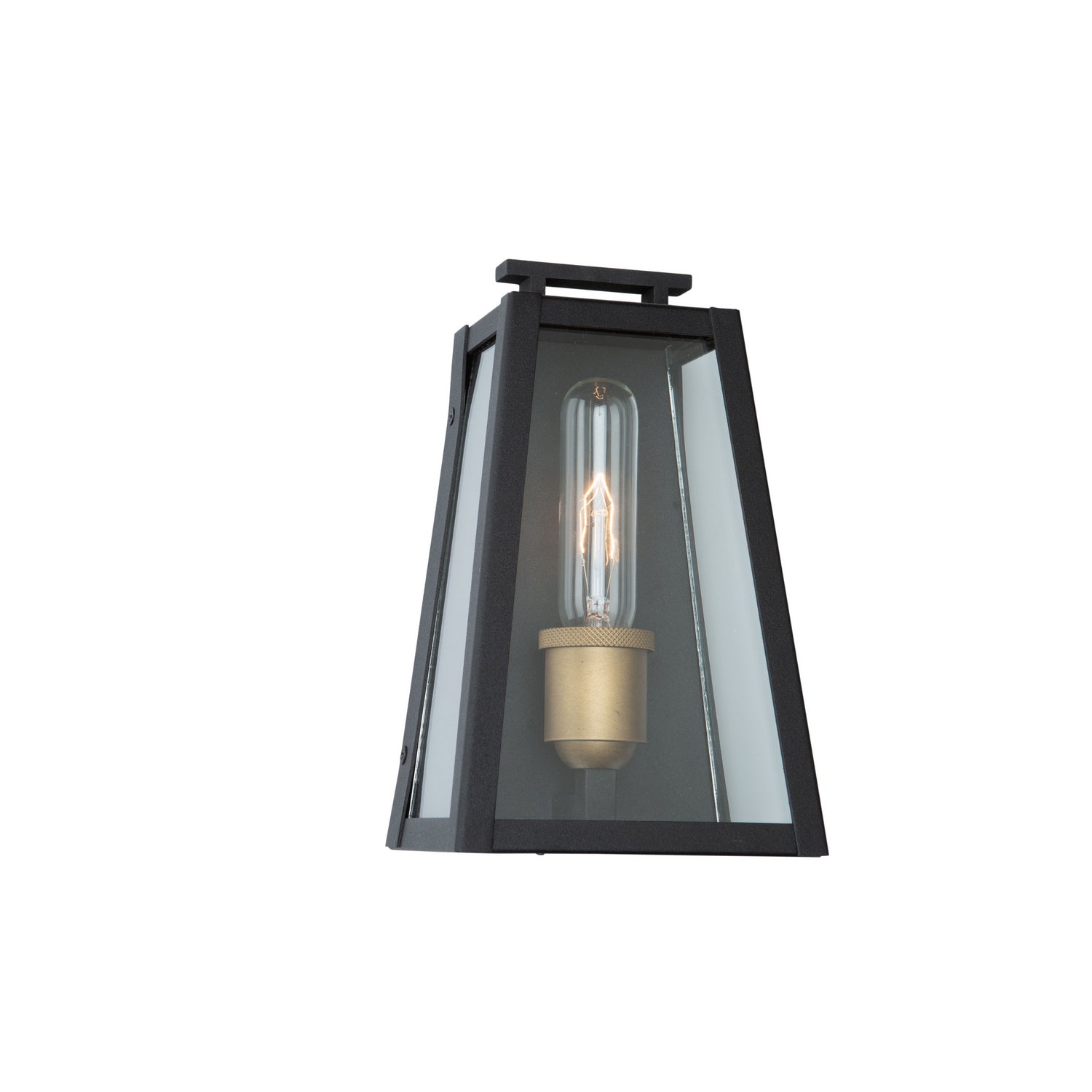 Artcraft - AC8106BK - One Light Outdoor Wall Mount - Charleston - Black, Vintage Gold