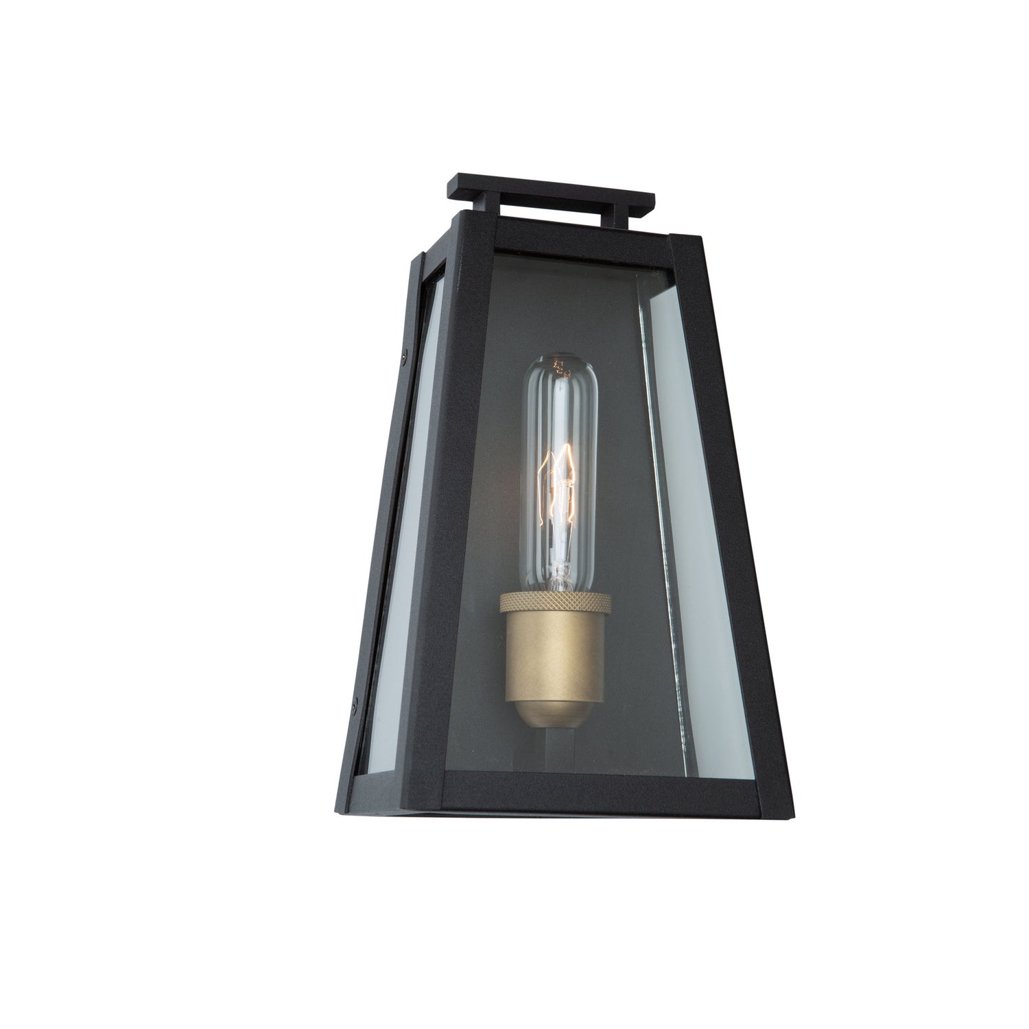 Artcraft - AC8107BK - One Light Outdoor Wall Mount - Charleston - Black, Vintage Gold