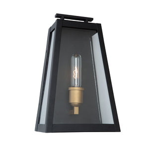 Artcraft - AC8108BK - One Light Outdoor Wall Mount - Charleston - Black, Vintage Gold