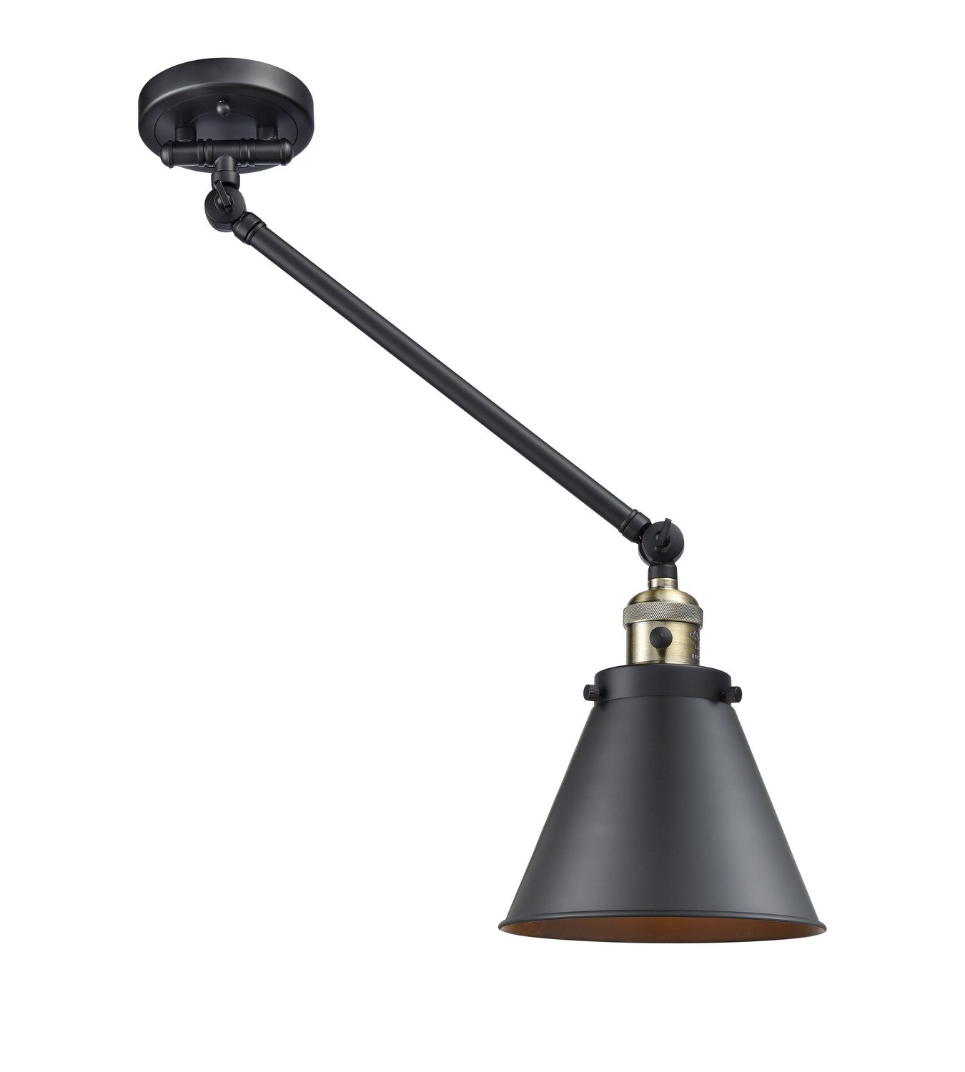 Innovations - 237-BAB-M13-BK - One Light Swing Arm Lamp - Franklin Restoration - Black Antique Brass