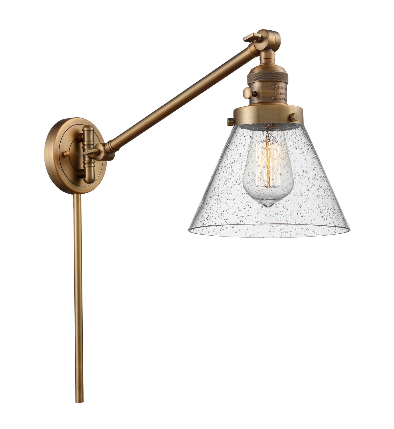 Innovations - 237-BB-G44 - One Light Swing Arm Lamp - Franklin Restoration - Brushed Brass