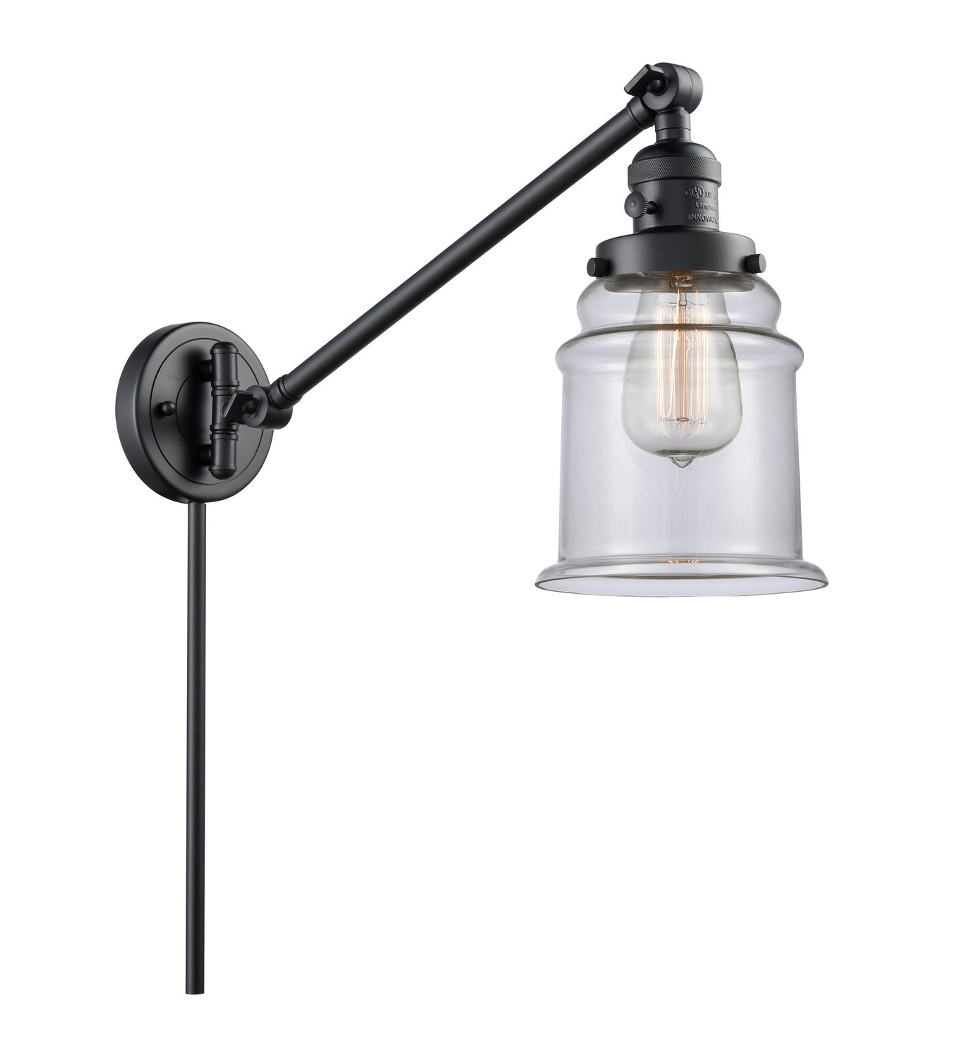 Innovations - 237-BK-G182 - One Light Swing Arm Lamp - Franklin Restoration - Matte Black