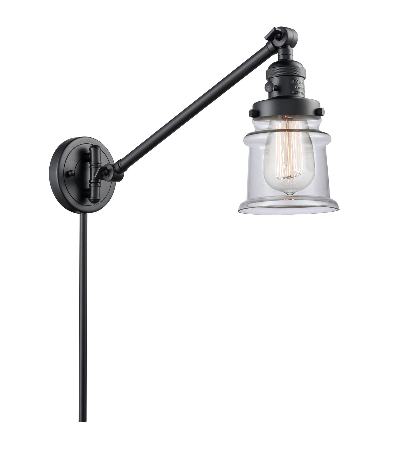 Innovations - 237-BK-G182S - One Light Swing Arm Lamp - Franklin Restoration - Matte Black