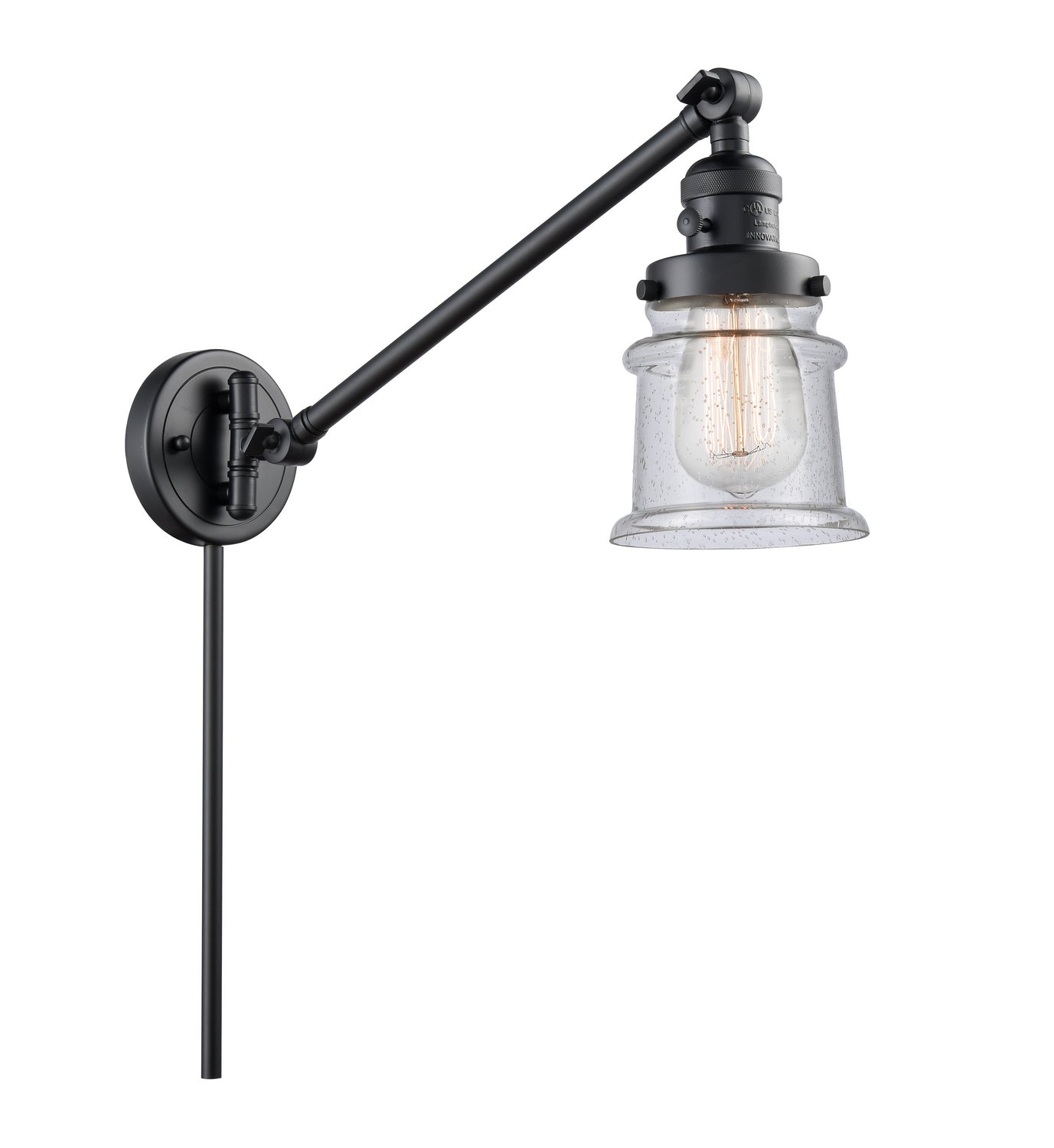 Innovations - 237-BK-G184S - One Light Swing Arm Lamp - Franklin Restoration - Matte Black