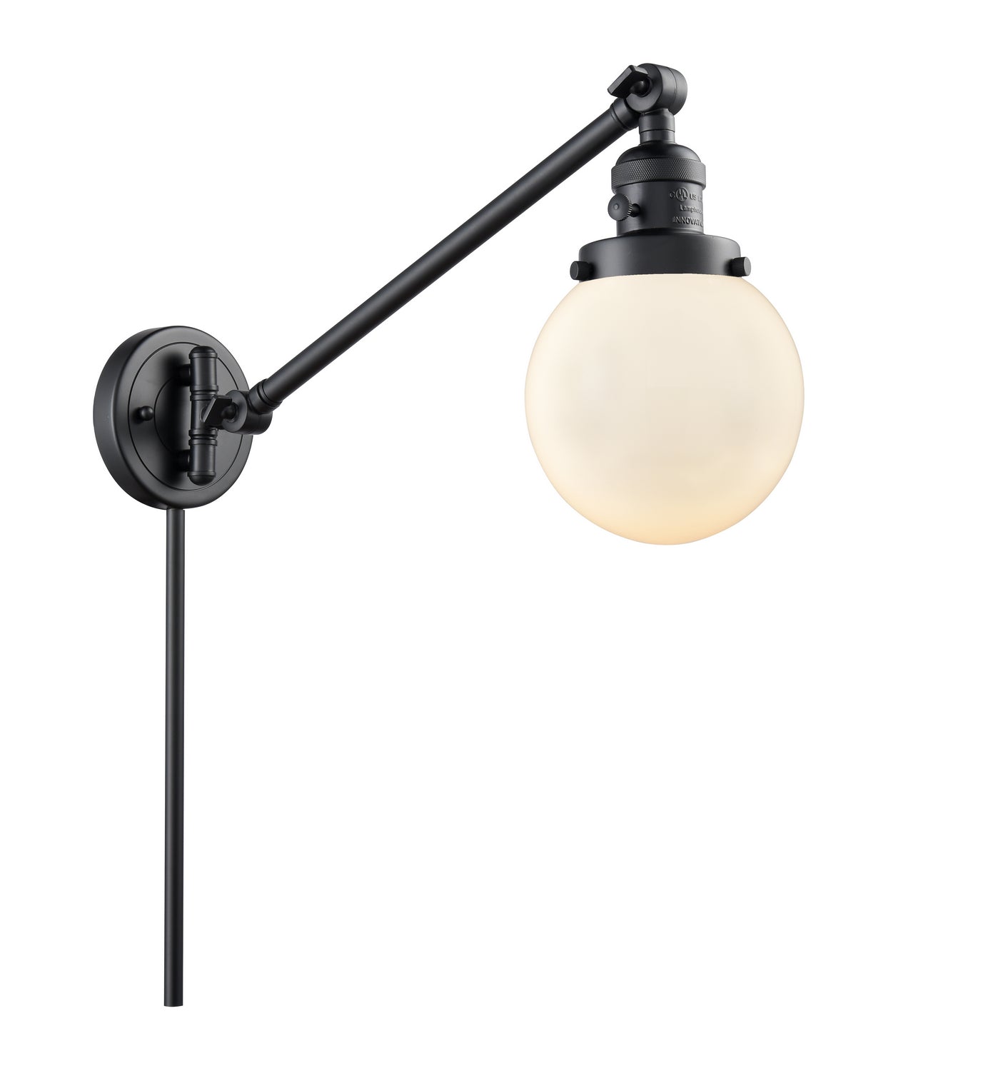 Innovations - 237-BK-G201-6 - One Light Swing Arm Lamp - Franklin Restoration - Matte Black