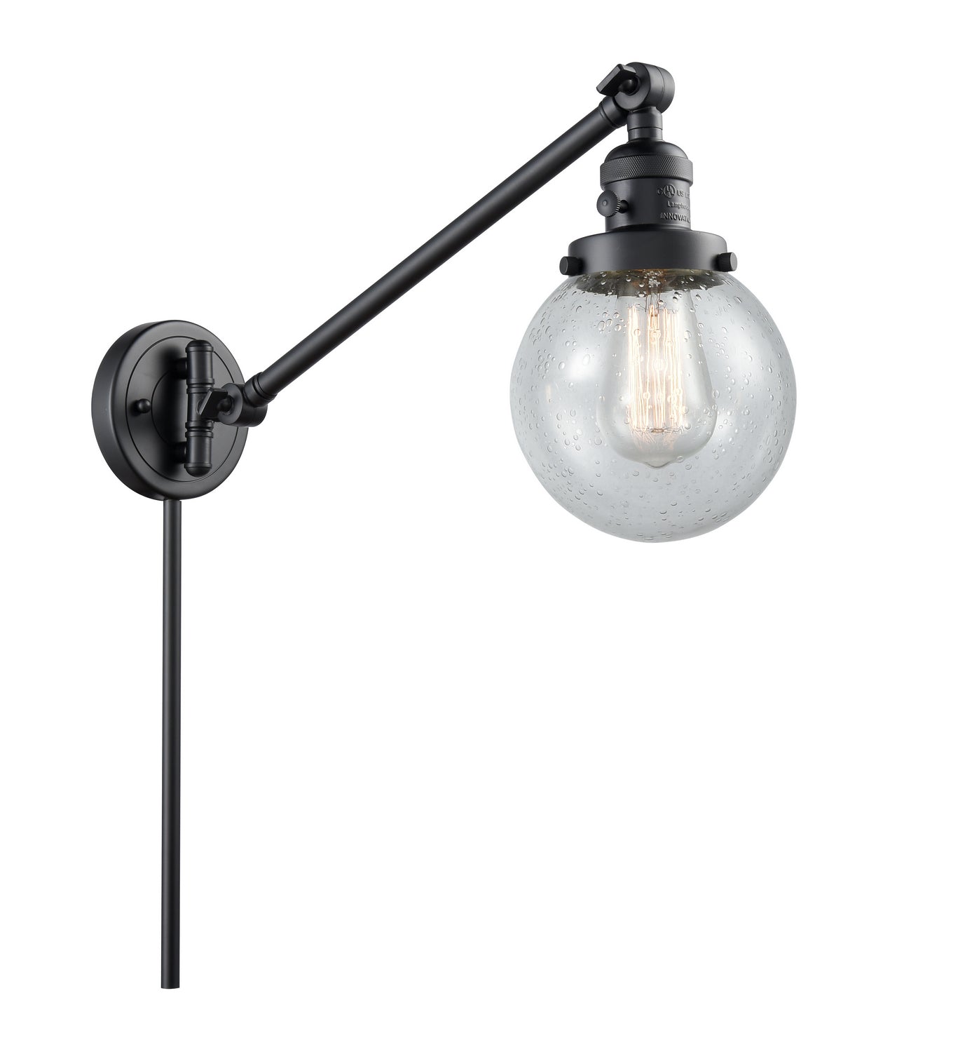 Innovations - 237-BK-G204-6 - One Light Swing Arm Lamp - Franklin Restoration - Matte Black