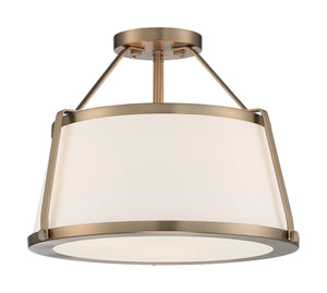 Nuvo Lighting - 60-6997 - Three Light Semi Flush Mount - Cutty - Burnished Brass