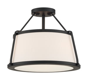 Nuvo Lighting - 60-6998 - Three Light Semi Flush Mount - Cutty - Matte Black