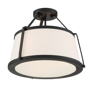 Nuvo Lighting - 60-6998 - Three Light Semi Flush Mount - Cutty - Matte Black