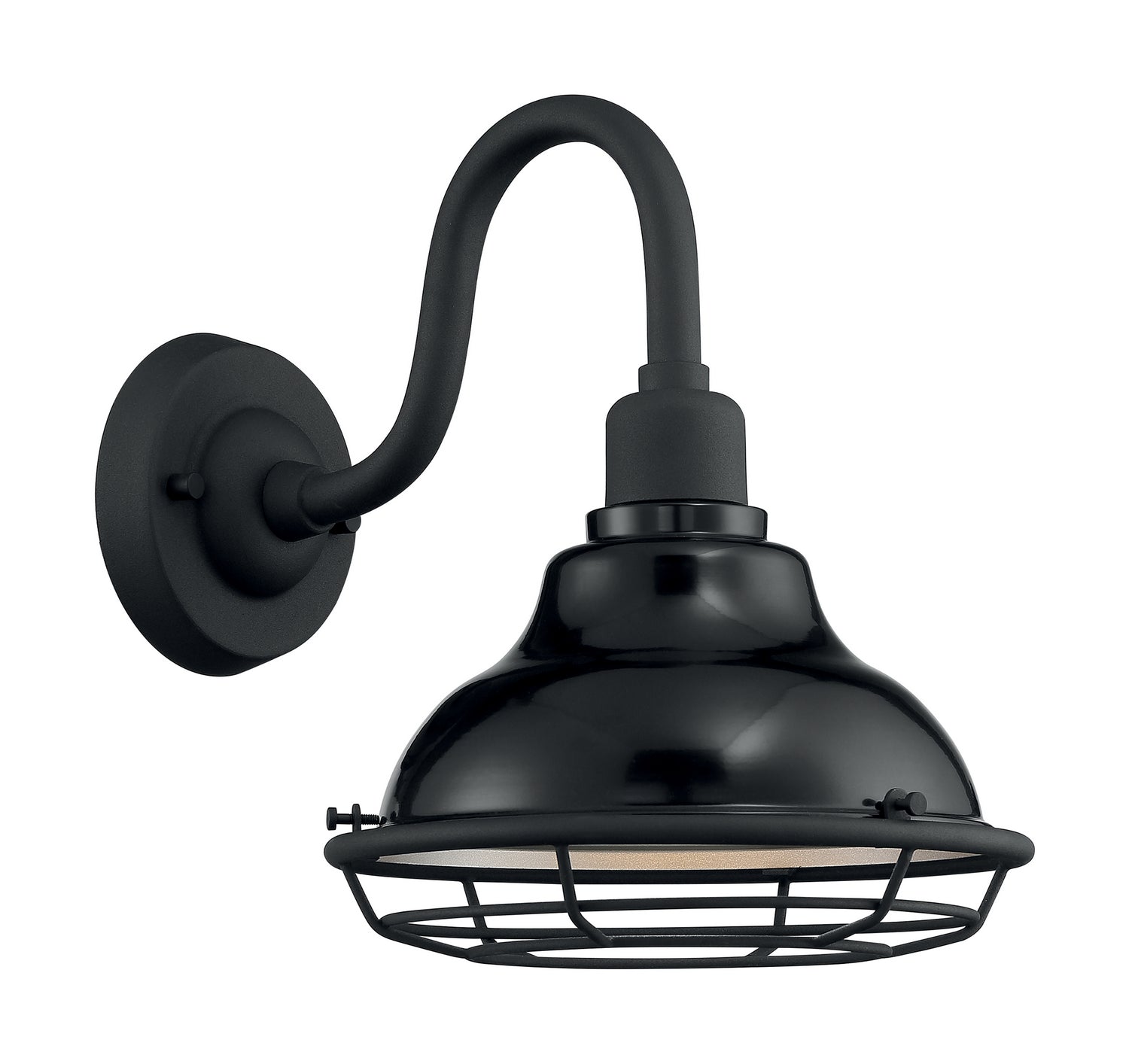 Nuvo Lighting - 60-7001 - One Light Outdoor Wall Mount - Newbridge - Gloss Black / Silver