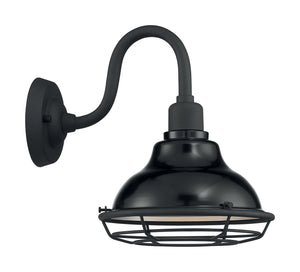 Nuvo Lighting - 60-7001 - One Light Outdoor Wall Mount - Newbridge - Gloss Black / Silver