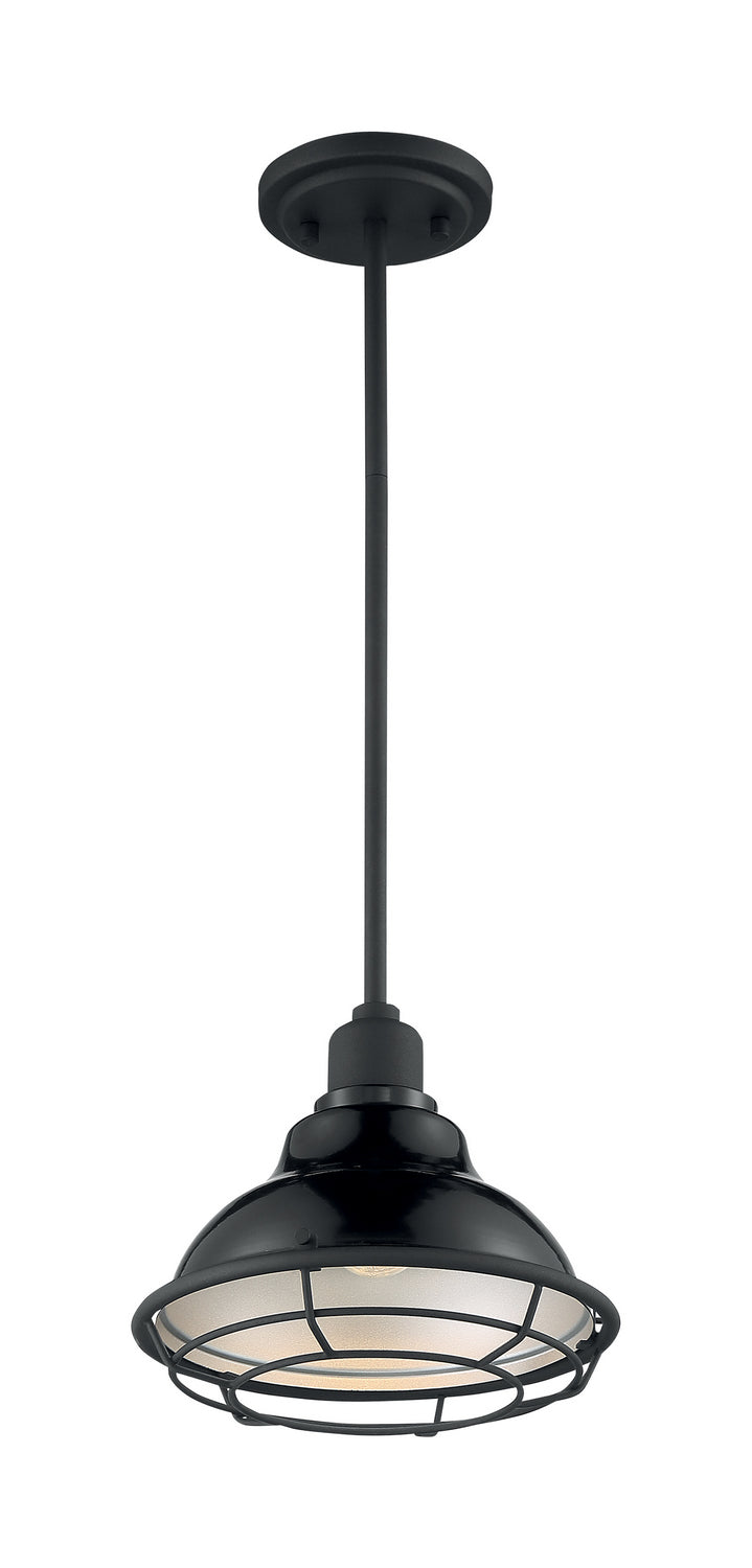 Nuvo Lighting - 60-7003 - One Light Pendant - Newbridge - Gloss Black / Silver