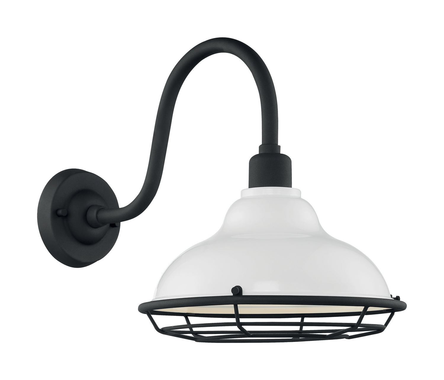 Nuvo Lighting - 60-7022 - One Light Outdoor Wall Mount - Newbridge - Gloss White / Textured Black