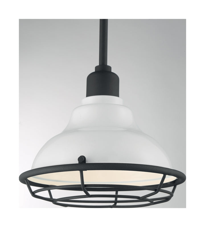 Nuvo Lighting - 60-7023 - One Light Pendant - Newbridge - Gloss White / Black Accents