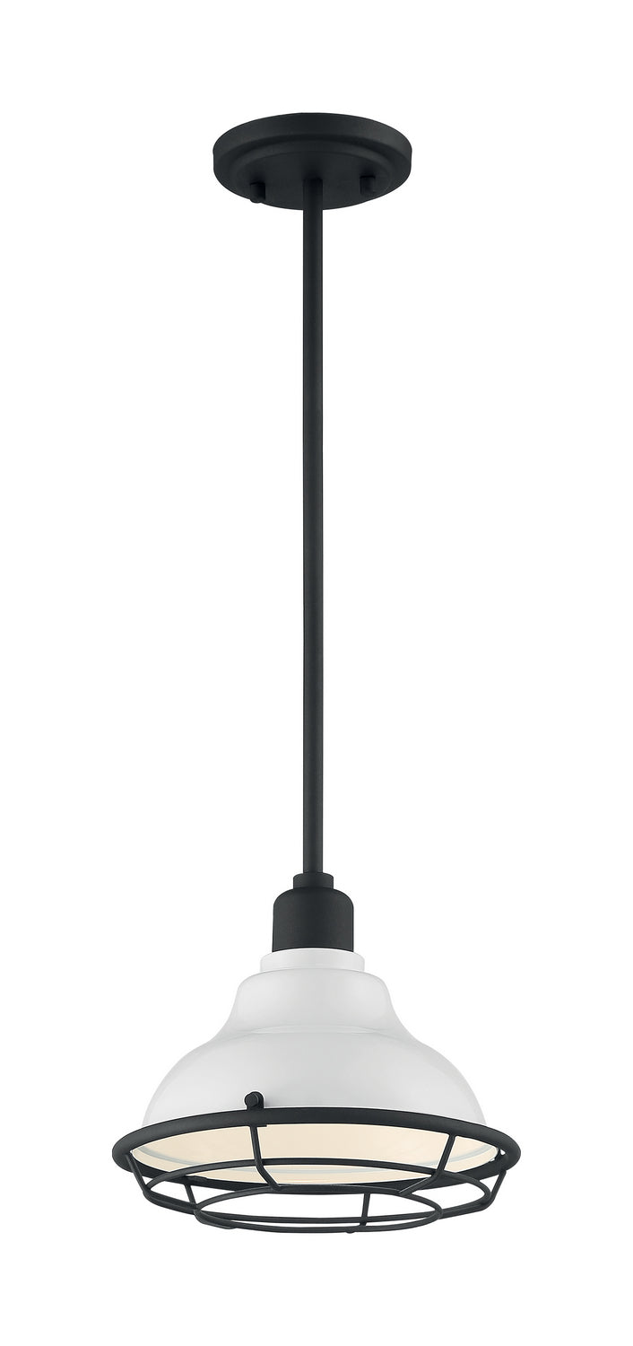 Nuvo Lighting - 60-7023 - One Light Pendant - Newbridge - Gloss White / Black Accents