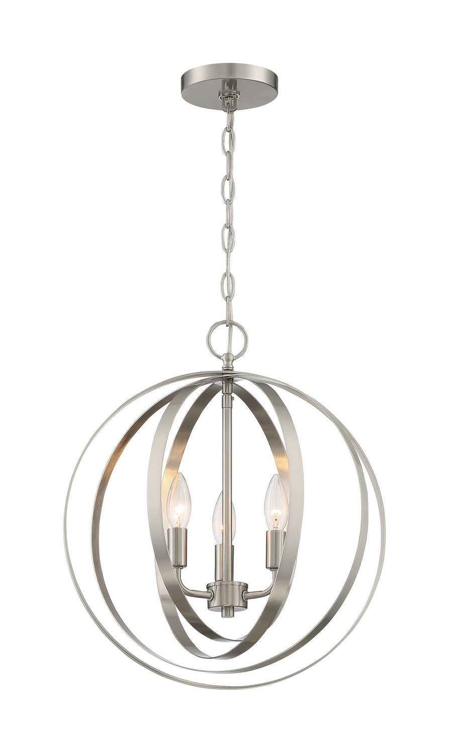 Nuvo Lighting - 60-7047 - Three Light Pendant - Pendleton - Brushed Nickel