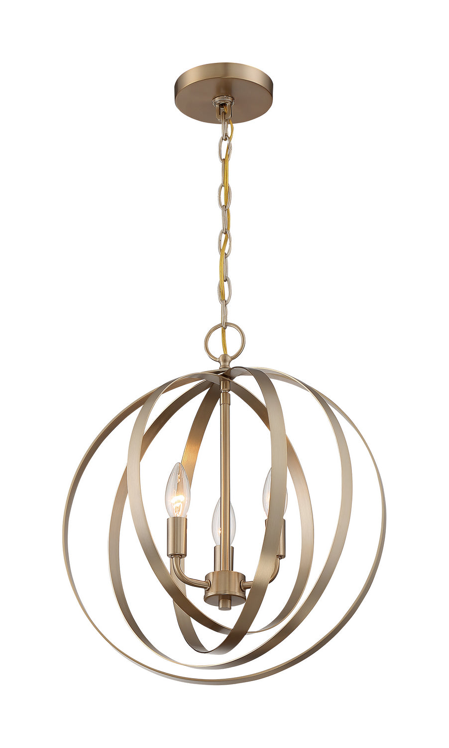 Nuvo Lighting - 60-7057 - Three Light Pendant - Pendleton - Burnished Brass