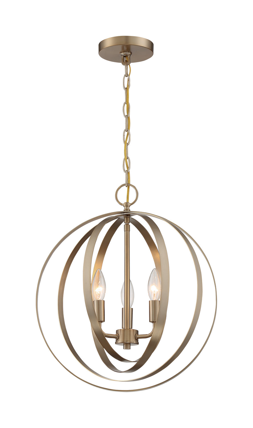 Nuvo Lighting - 60-7057 - Three Light Pendant - Pendleton - Burnished Brass