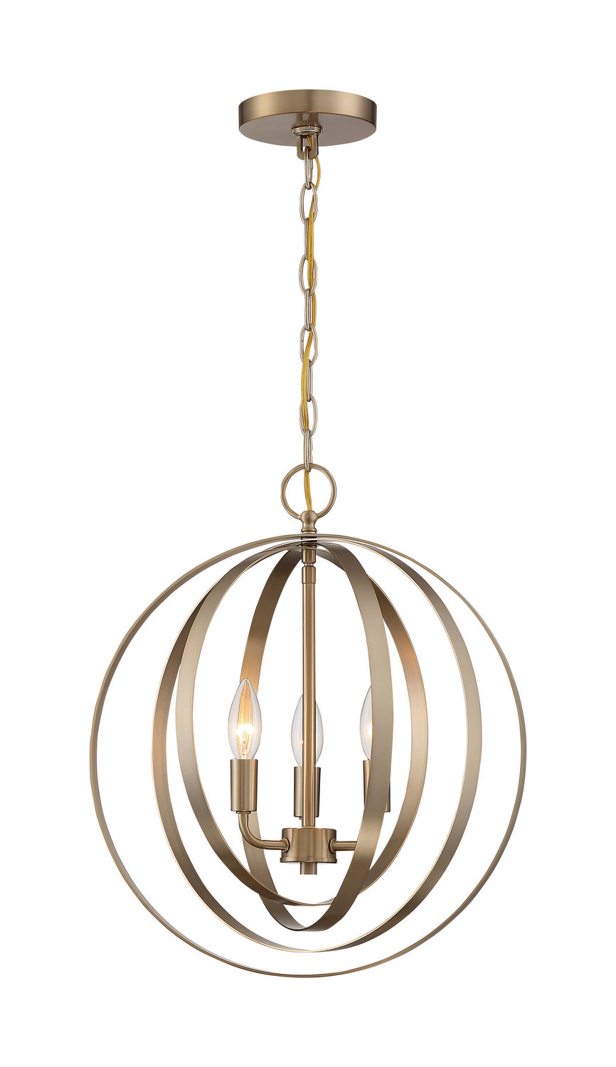 Nuvo Lighting - 60-7057 - Three Light Pendant - Pendleton - Burnished Brass