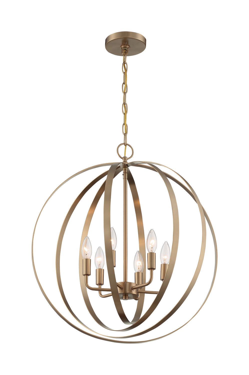 Nuvo Lighting - 60-7058 - Six Light Pendant - Pendleton - Burnished Brass