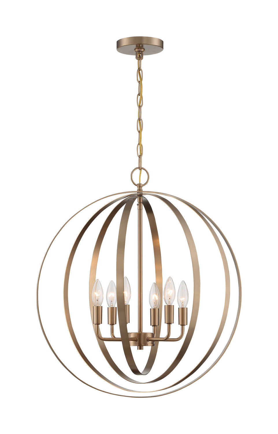 Nuvo Lighting - 60-7058 - Six Light Pendant - Pendleton - Burnished Brass