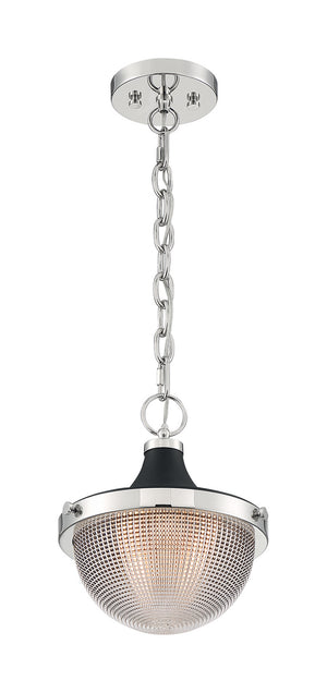 Nuvo Lighting - 60-7069 - One Light Pendant - Faro - Polished Nickel / Black Accents