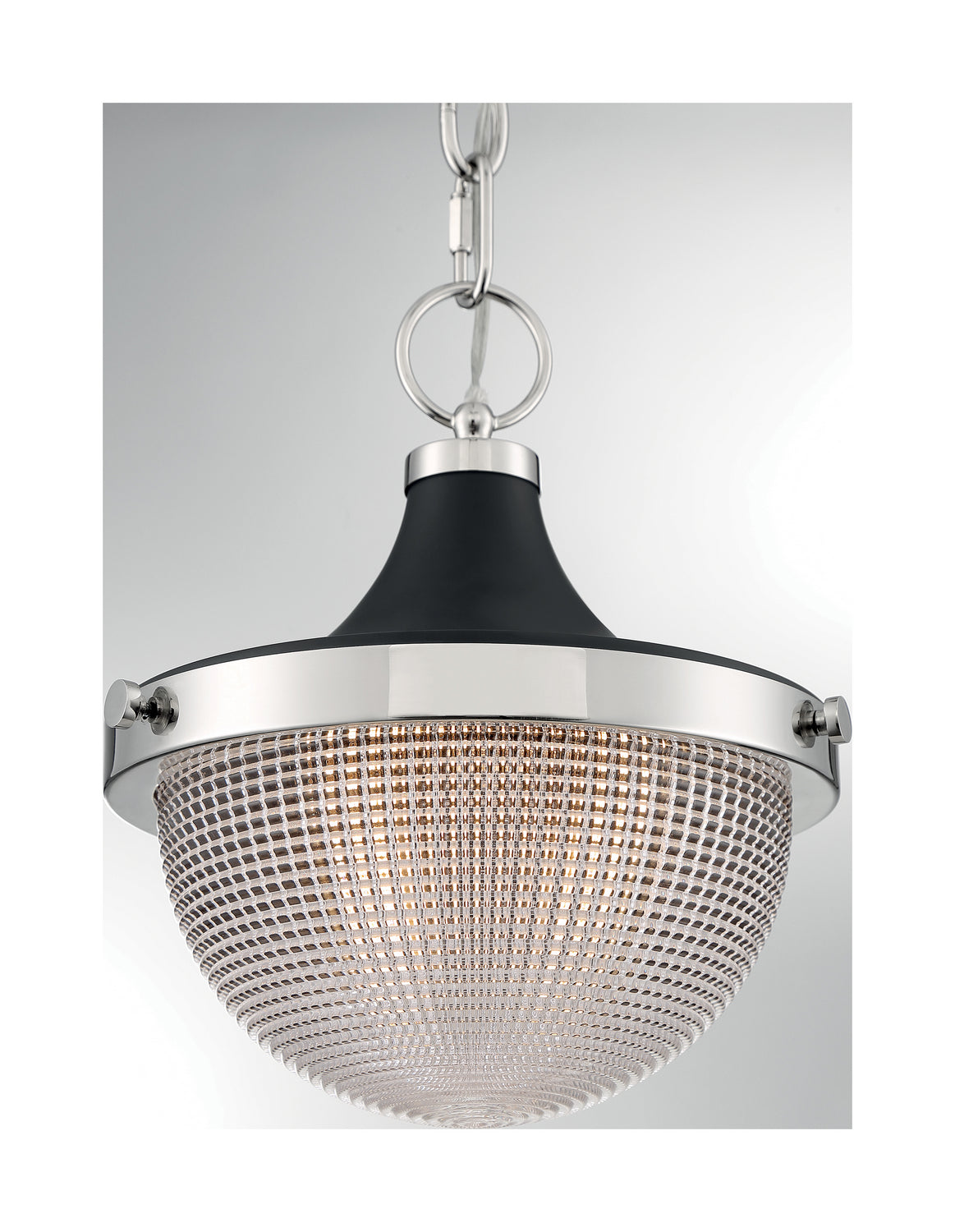 Nuvo Lighting - 60-7069 - One Light Pendant - Faro - Polished Nickel / Black Accents