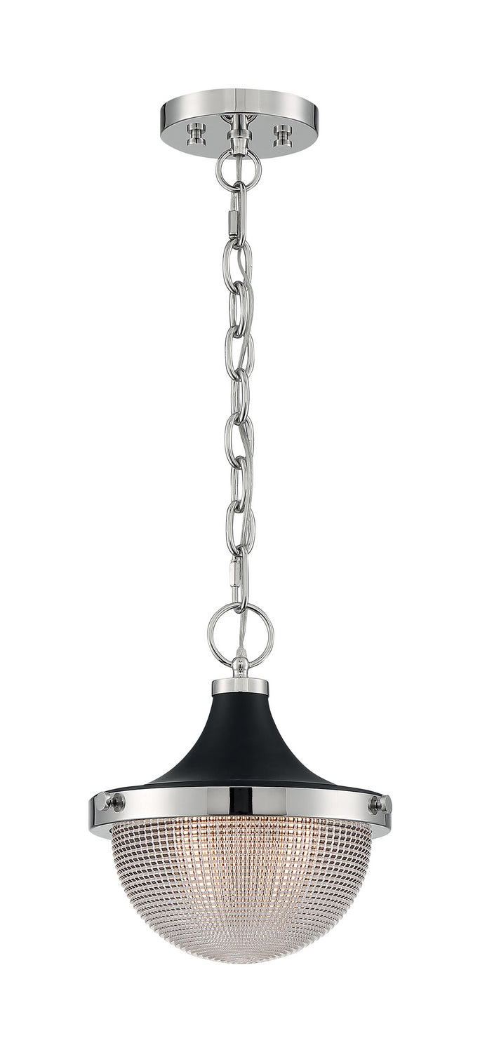 Nuvo Lighting - 60-7069 - One Light Pendant - Faro - Polished Nickel / Black Accents