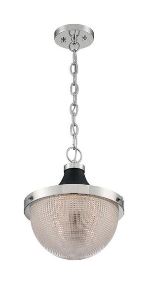 Nuvo Lighting - 60-7070 - One Light Pendant - Faro - Polished Nickel / Black Accents