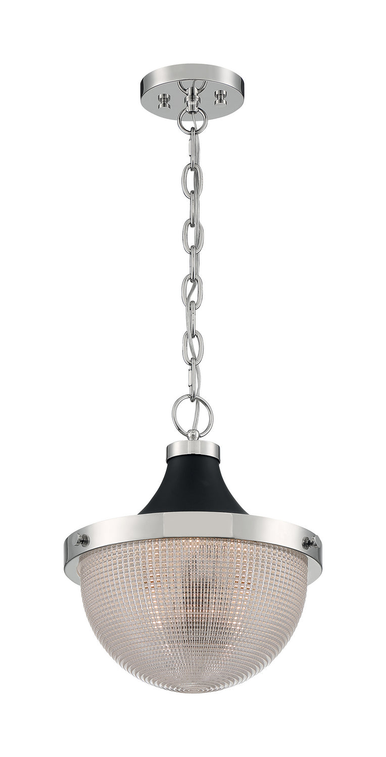 Nuvo Lighting - 60-7070 - One Light Pendant - Faro - Polished Nickel / Black Accents