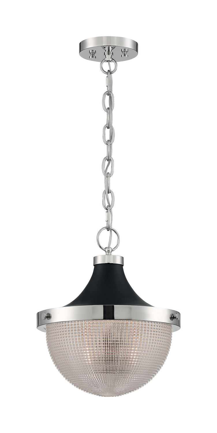 Nuvo Lighting - 60-7070 - One Light Pendant - Faro - Polished Nickel / Black Accents