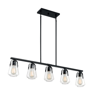 Nuvo Lighting - 60-7104 - Five Light Island Pendant - Skybridge - Matte Black