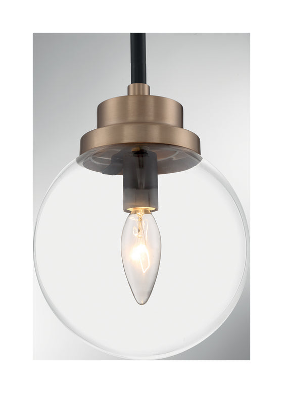 Nuvo Lighting - 60-7121 - One Light Pendant - Axis - Matte Black / Brass Accents