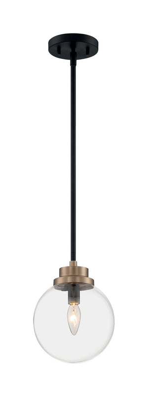 Nuvo Lighting - 60-7121 - One Light Pendant - Axis - Matte Black / Brass Accents