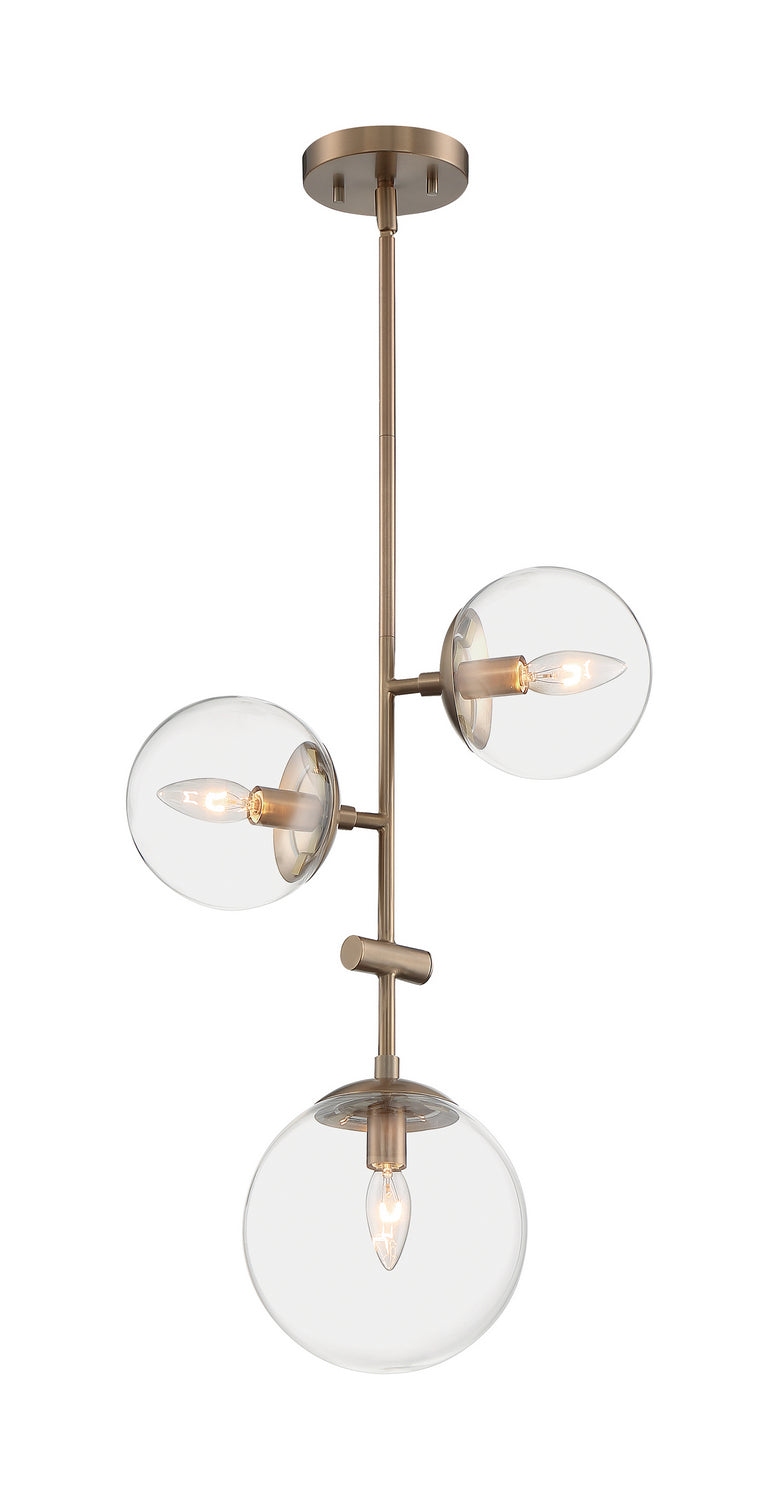 Nuvo Lighting - 60-7124 - Three Light Pendant - Sky - Burnished Brass