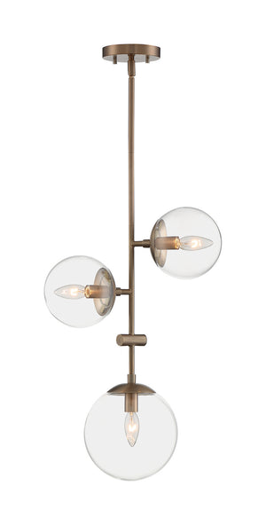 Nuvo Lighting - 60-7124 - Three Light Pendant - Sky - Burnished Brass